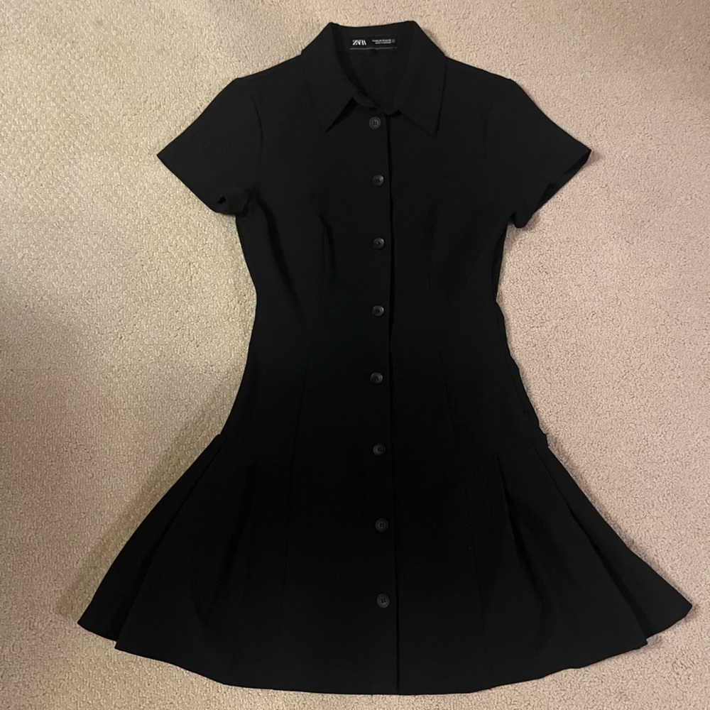 Zara Classic Black Short Sleeve Dress